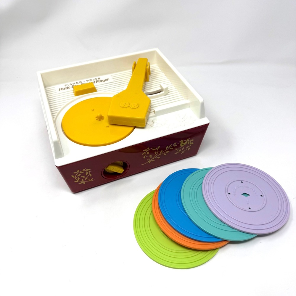 Retro Music Box Record Player Red Plastic Mattel Fisher Price Classics Toy 2014
